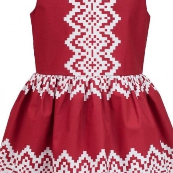Kleid Chania mit weißem Muster